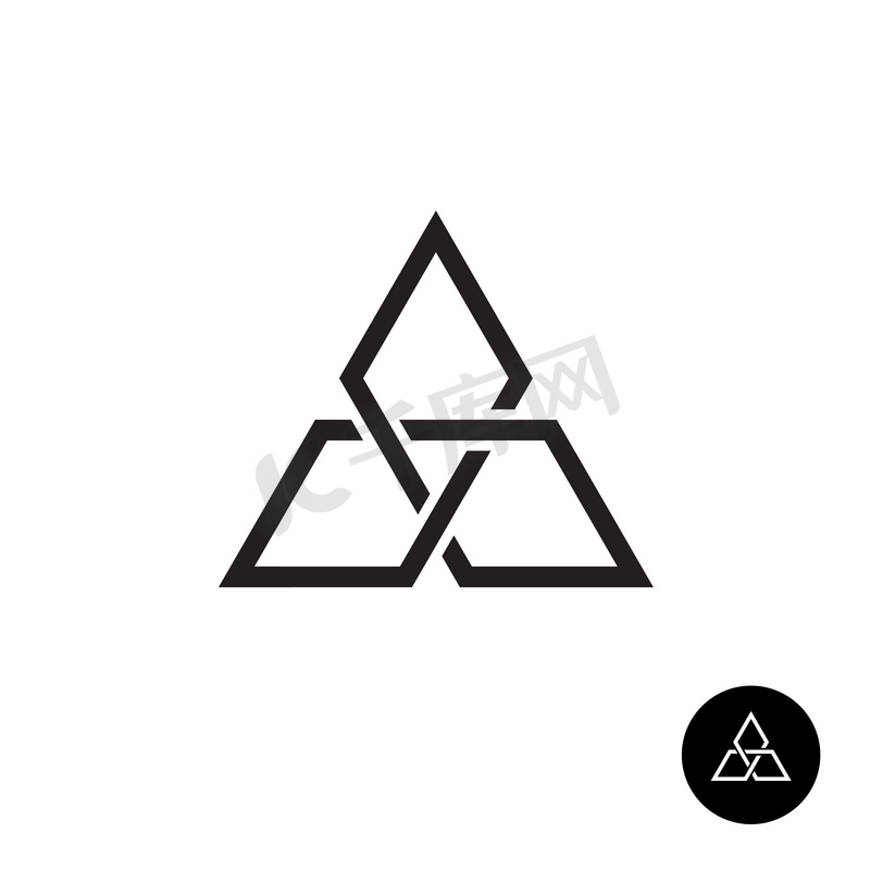 三角几何结大纲徽标.图片