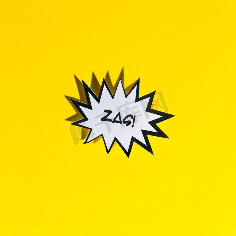 黑色边框黄色背景的Zagg白色漫画演讲泡泡图片