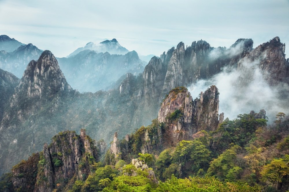  黄山，山，黄色，山图片