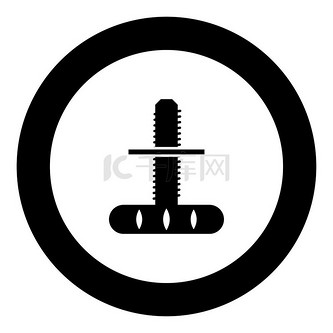 家具腿可调支撑图标圆形黑色矢量插图图像实心轮廓样式简单.