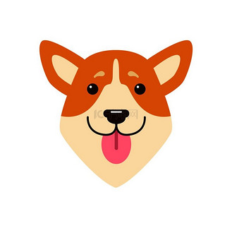 狗头长着粉红色的舌头,伸出来,快乐而兴奋的家养动物,耳朵小,眼睛黑