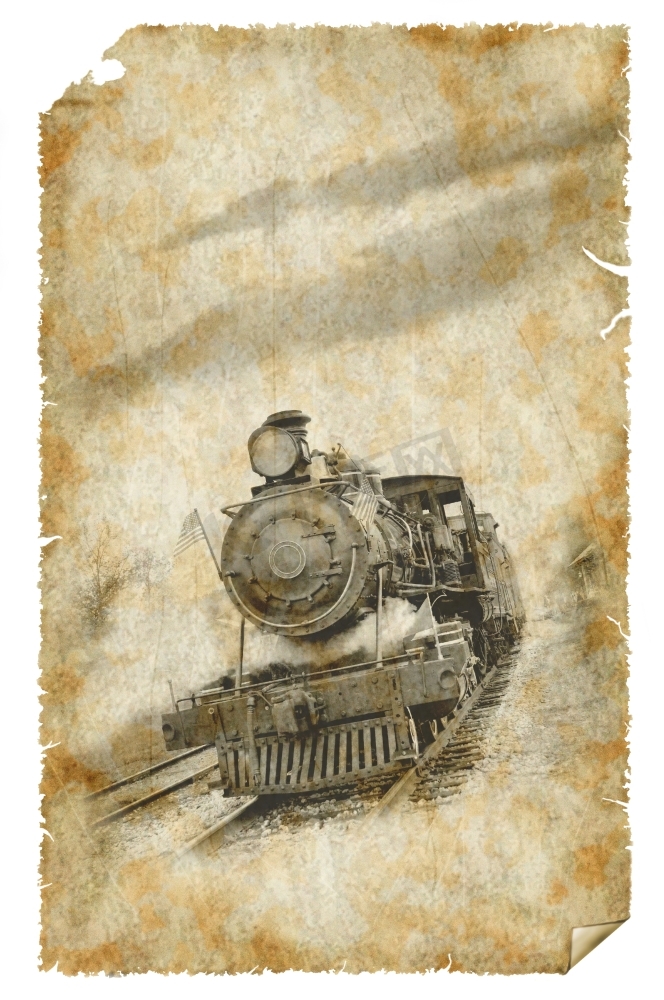 老式蒸汽火车海报图片