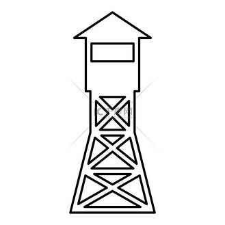 高火火图片素材_望塔概述护林员火灾现场轮廓图标黑色