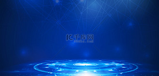 汤饭海报高清背景图片_商务科技线条光效蓝色大气科技感海报背景