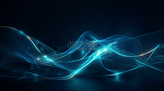 深色背景下的蓝色科幻线条背景