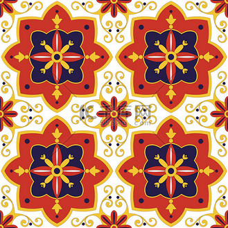 平铺模式向量与花朵图案无缝