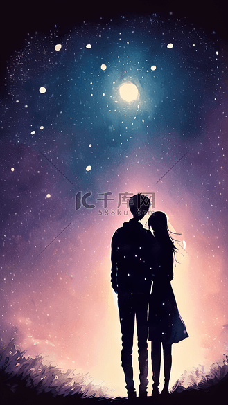 情侣,星空紫色梦幻手机壁纸个人vip和企业vip免费下载广告设计七夕