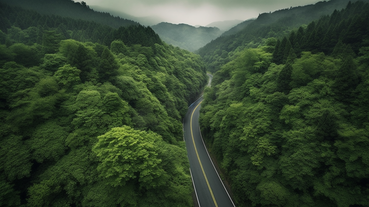 乡村间的笔直小道图片