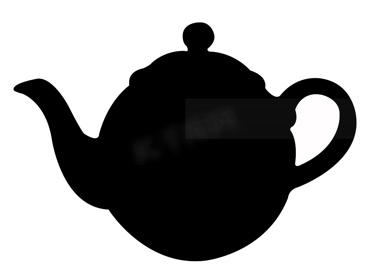 茶壶剪影矢量图图片