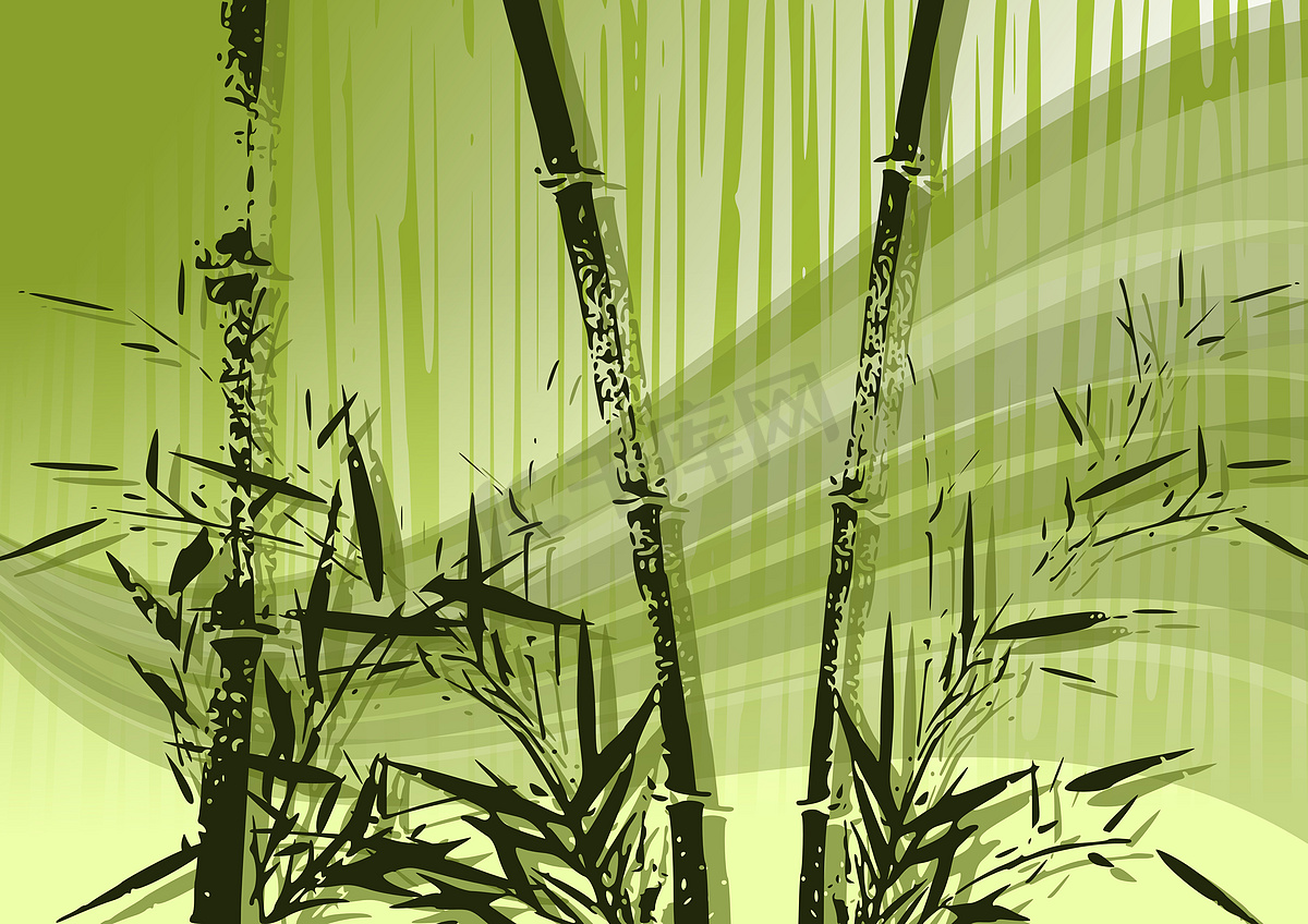 竹子插画图片