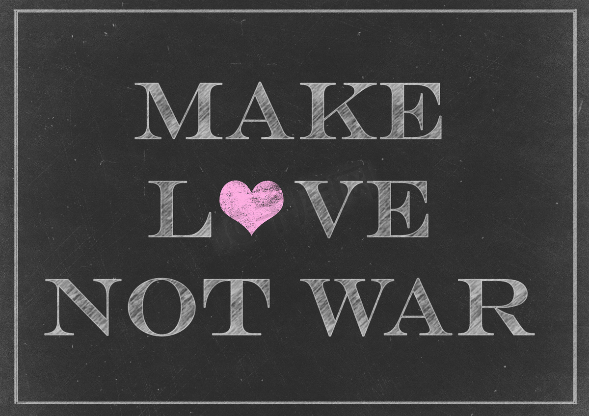 粉笔画-在黑板上做爱而不是战争图片