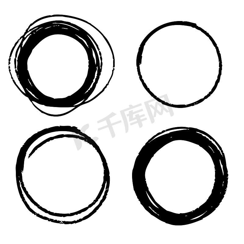 抽象圆圈手绘矢量图片