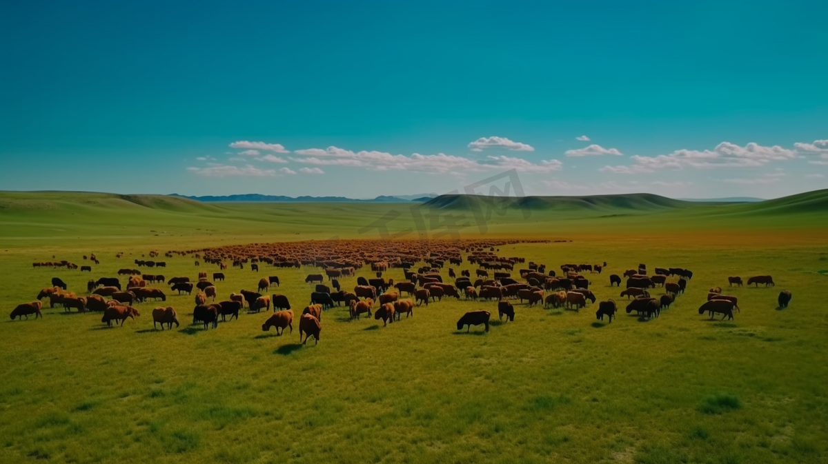 甘肃张掖康乐草原上的牧马图片