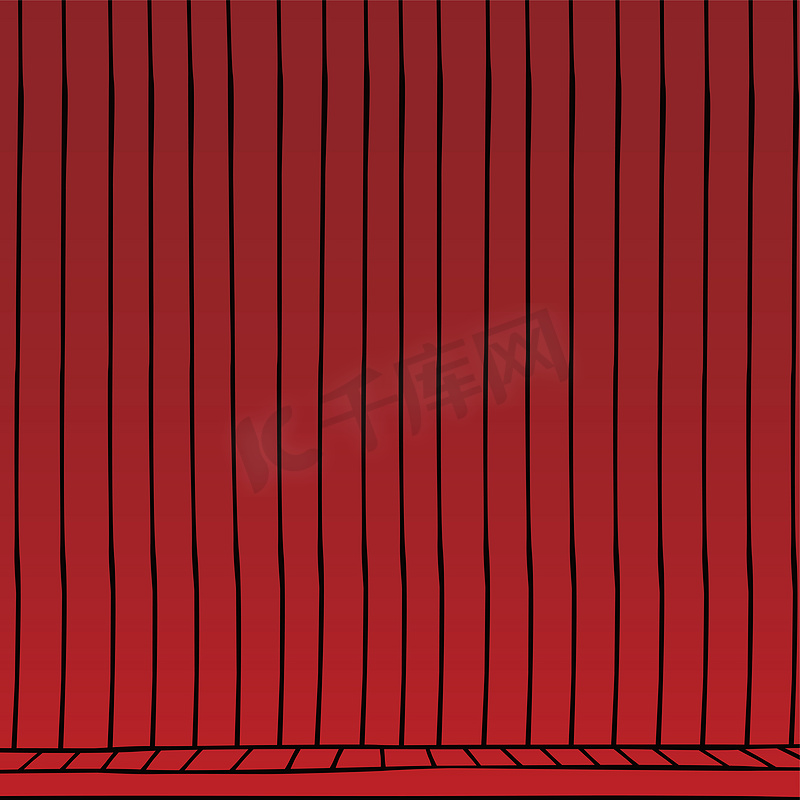 红色窗帘卡通图片