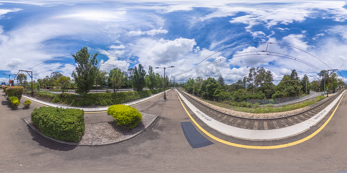 Faulconbridge火车站球形360度全景照片图片
