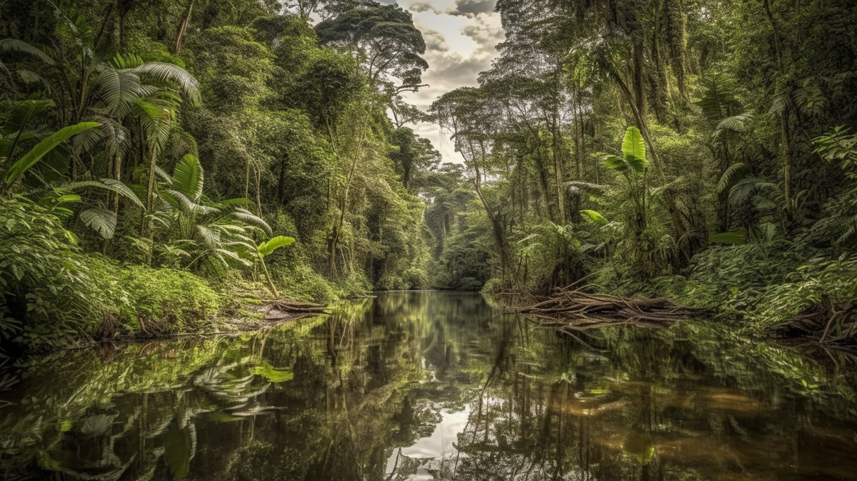 南美洲亚马逊雨林的鸟瞰图图片