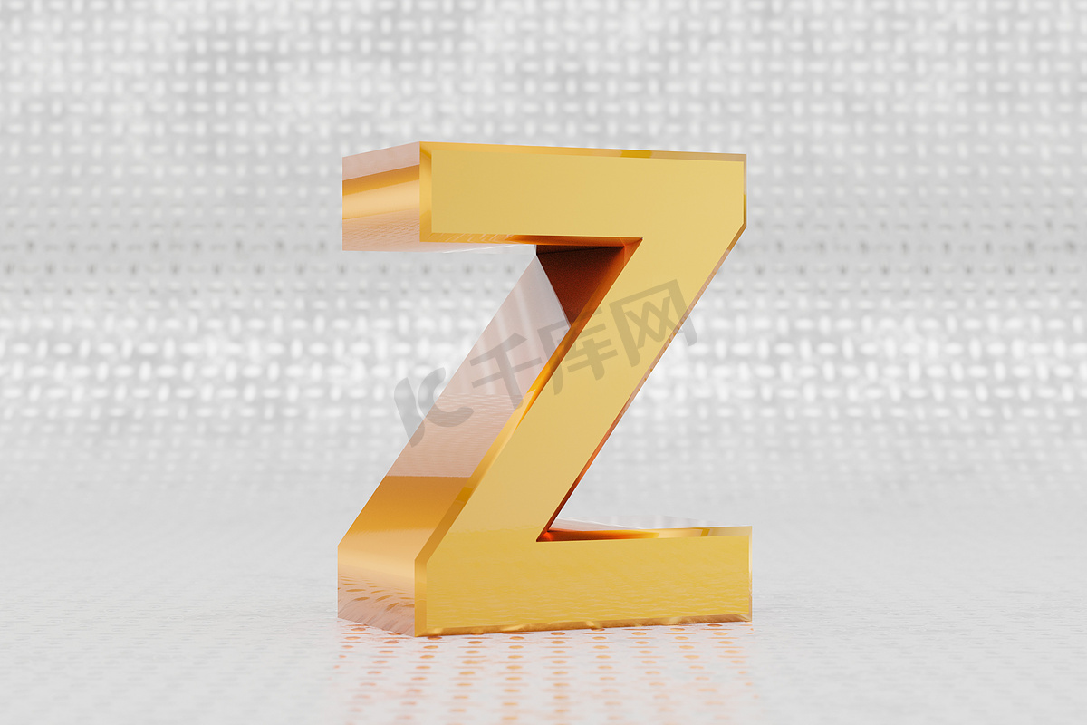 黄色 3d 字母 Z 大写。图片