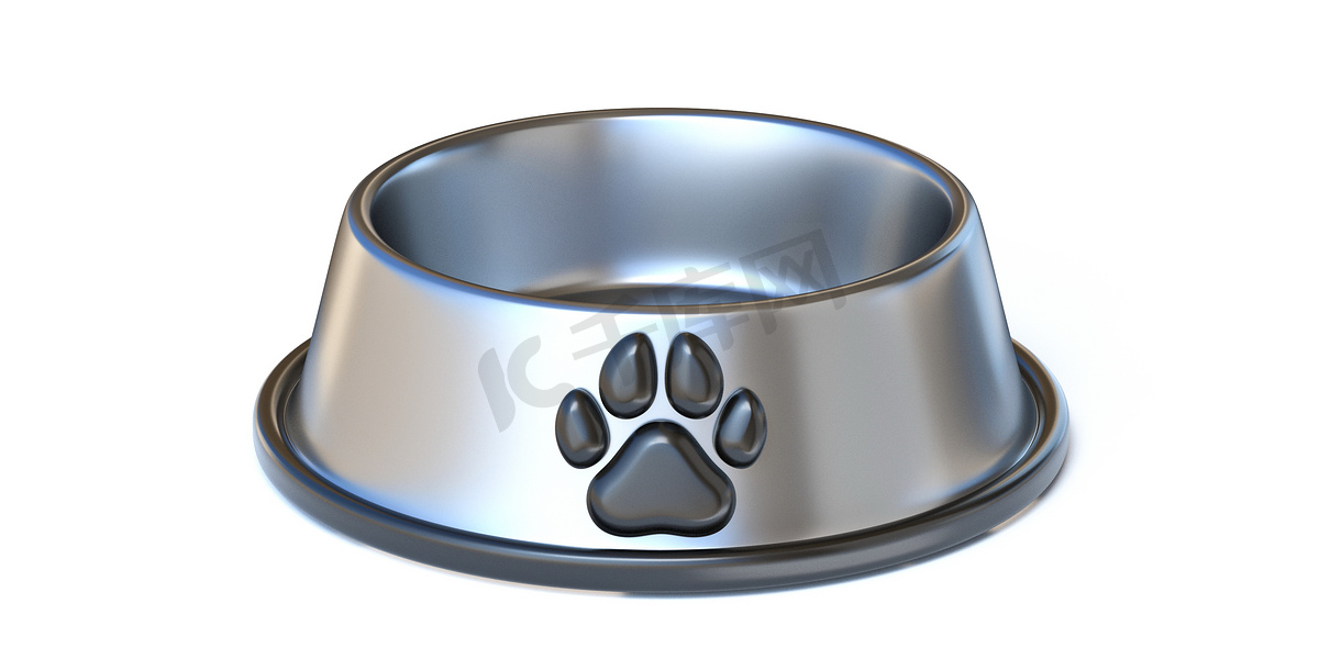 不锈钢宠物食碗 3D图片