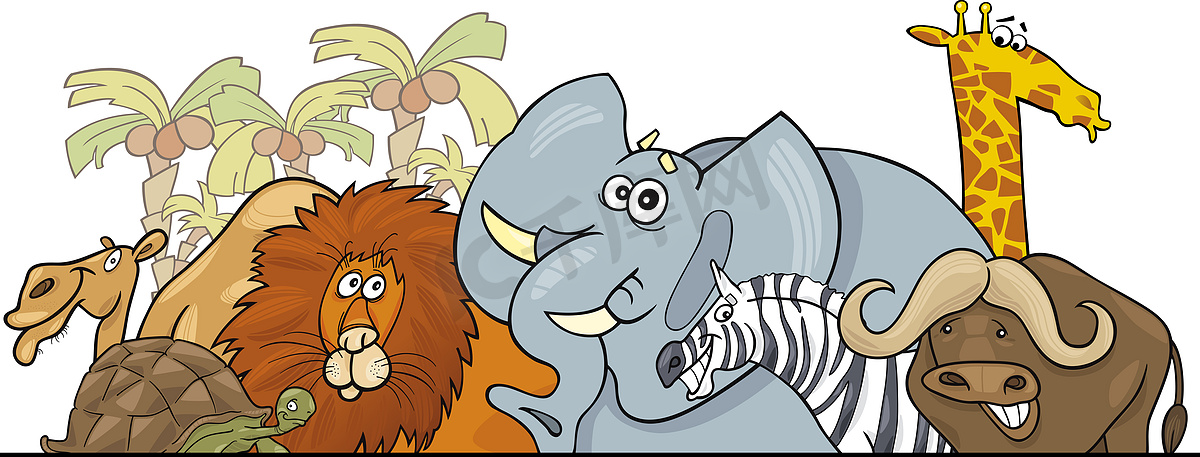 卡通非洲野生动物园野生动物设计图片