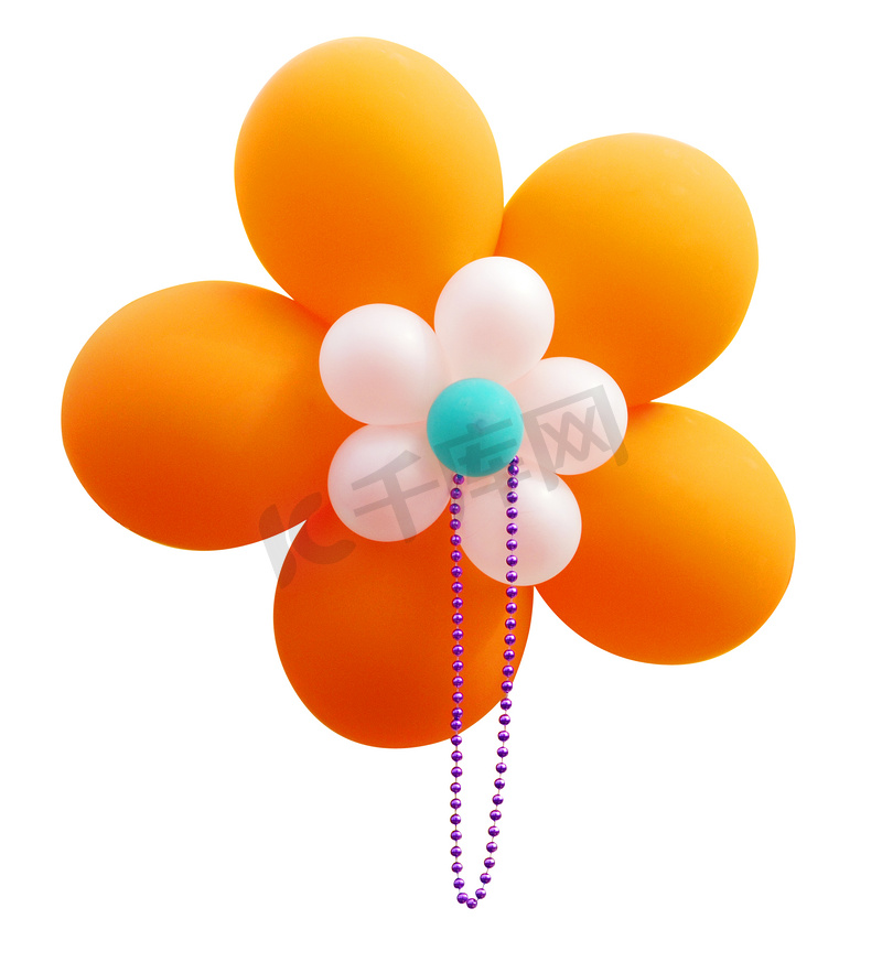 带珠子的橙色气球花图片