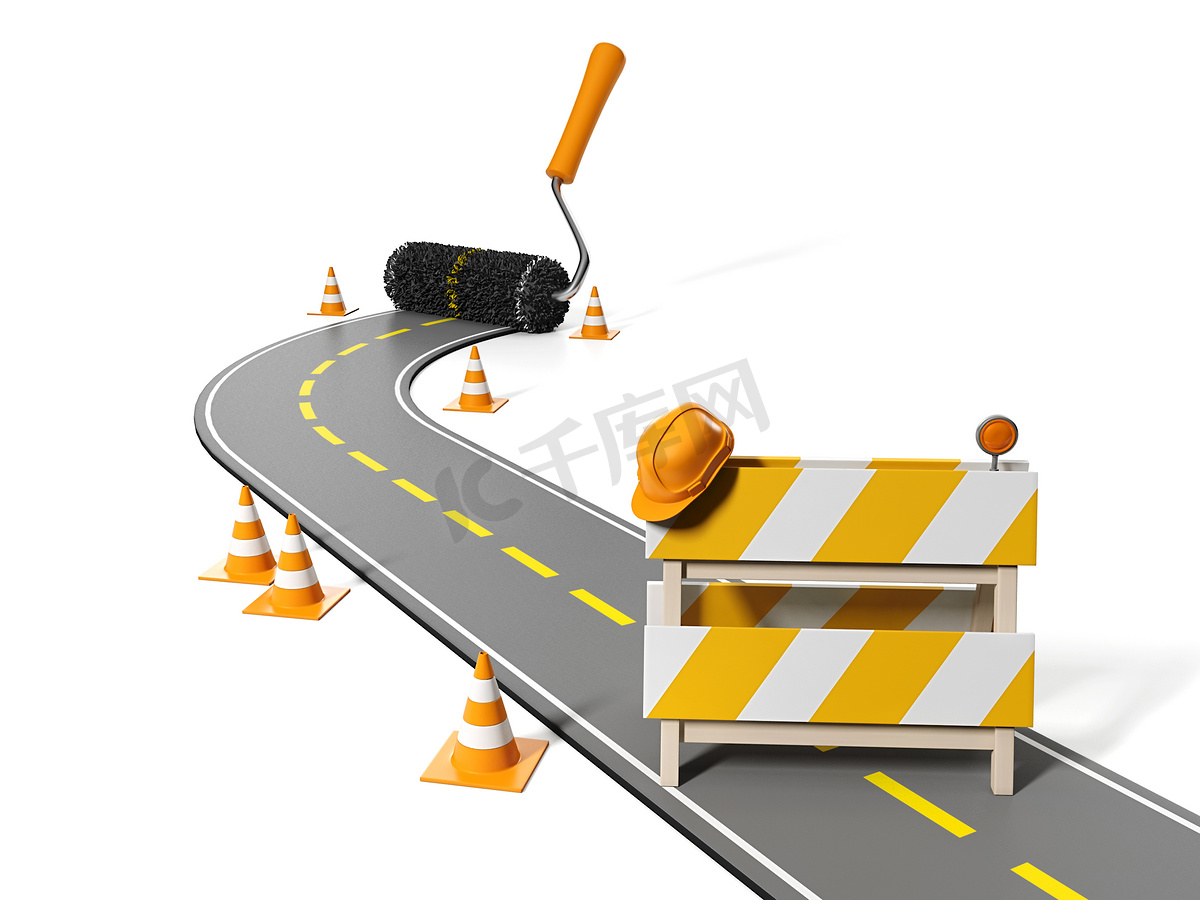 “3d 插图：路面的维修、保养和施工”图片