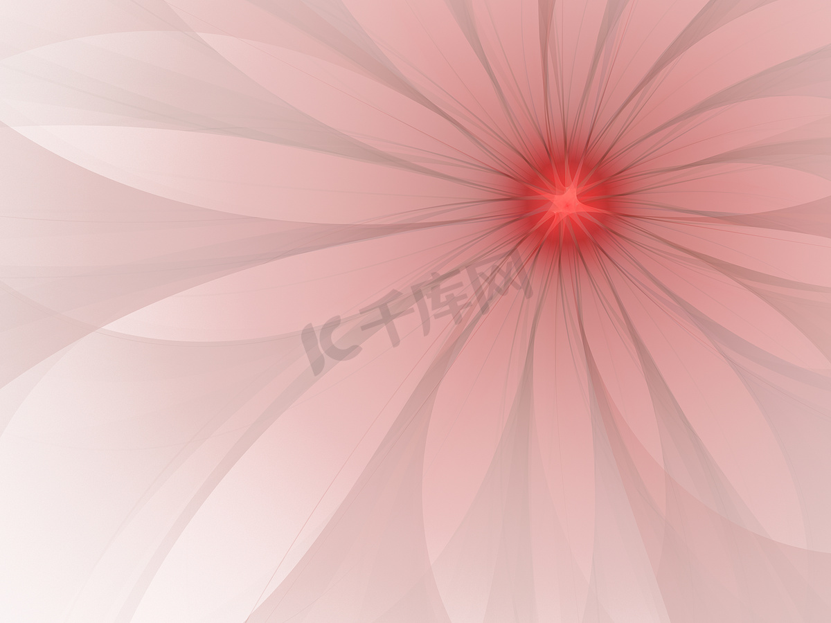 柔和柔和的分形红色花朵计算机生成的图像，用于徽标、设计概念、网页、印刷品、海报。图片