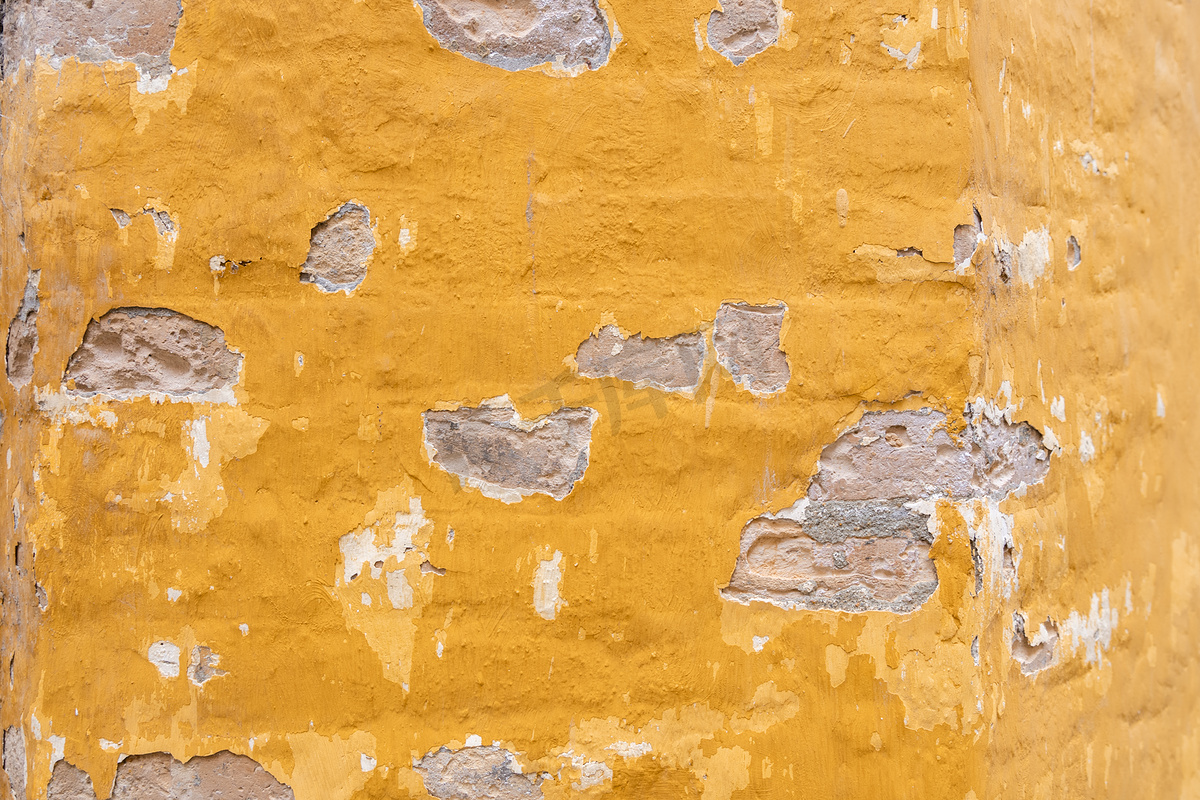黄沙破旧的破墙背景纹理图片