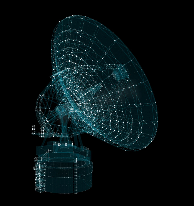 全息图大型卫星天线望远镜。图片