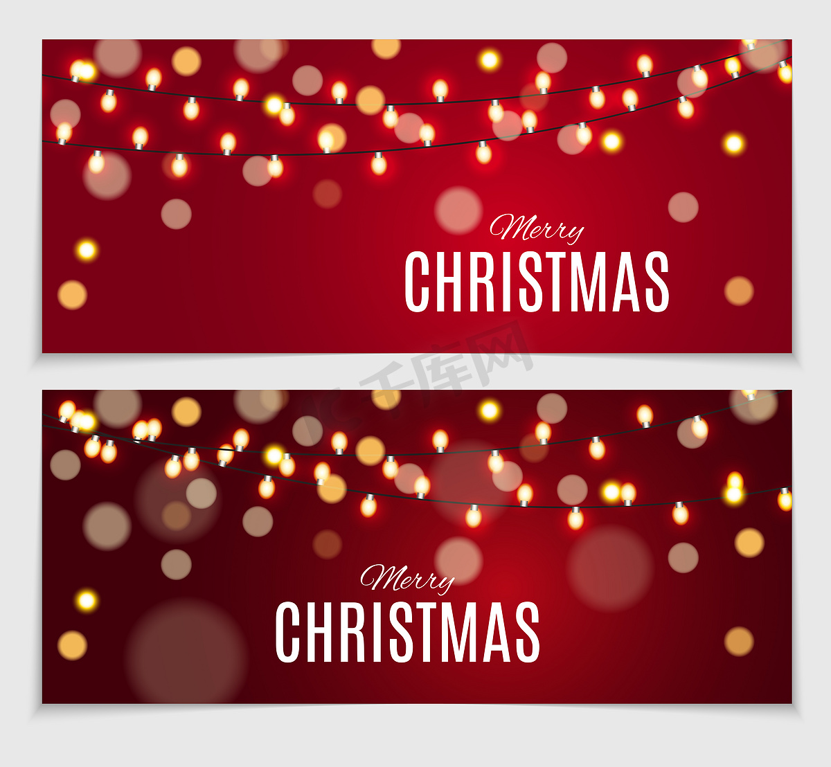 抽象美圣诞及新年贺卡收藏集矢量图解图片