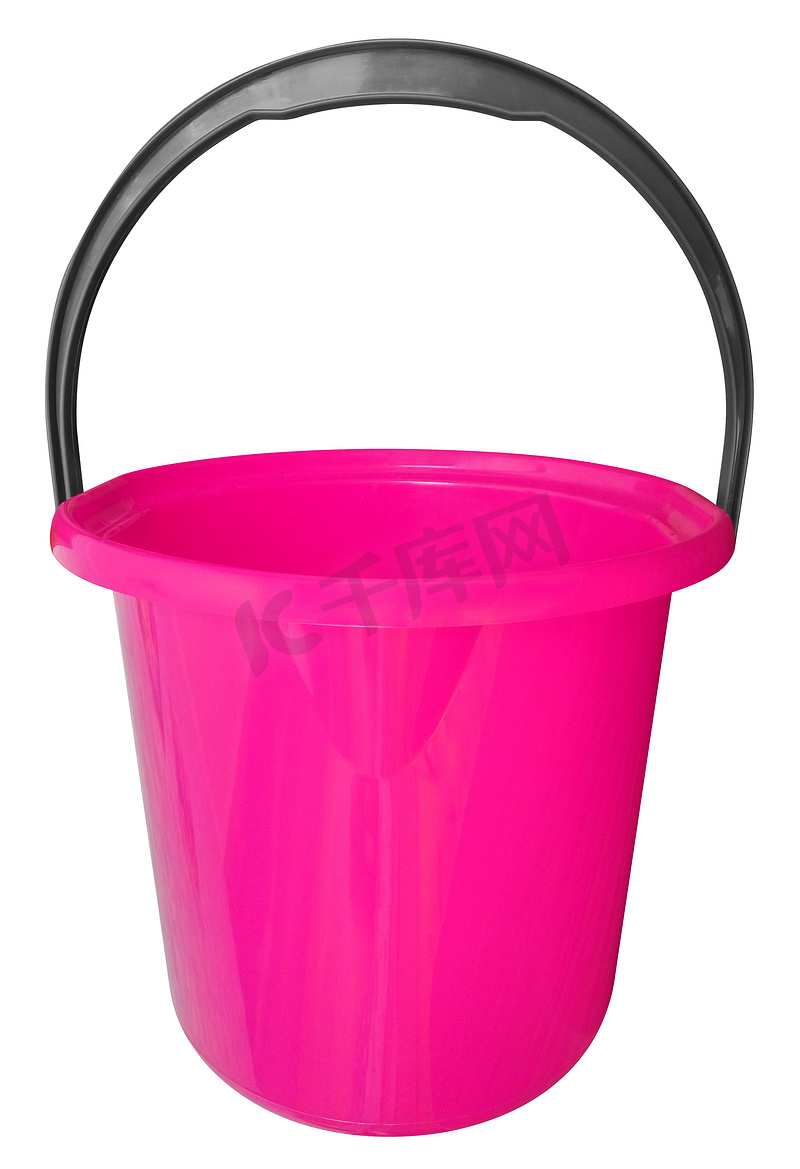 孤立的塑料桶-粉红色图片