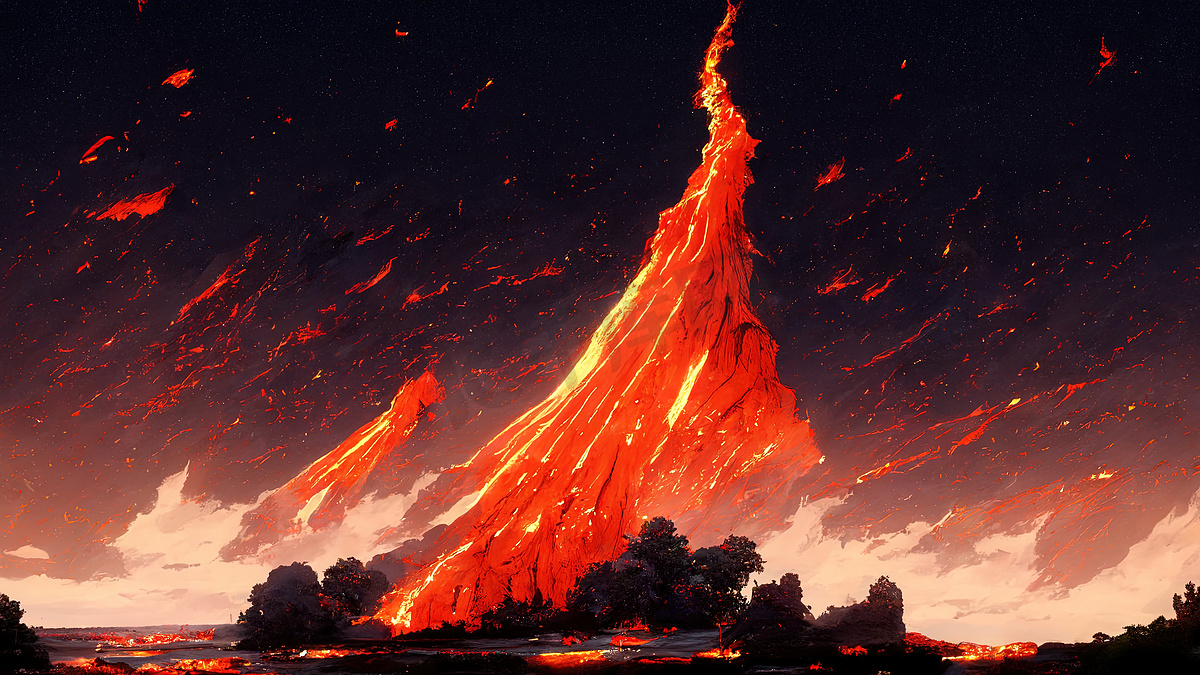 熔岩之火动漫风格图片