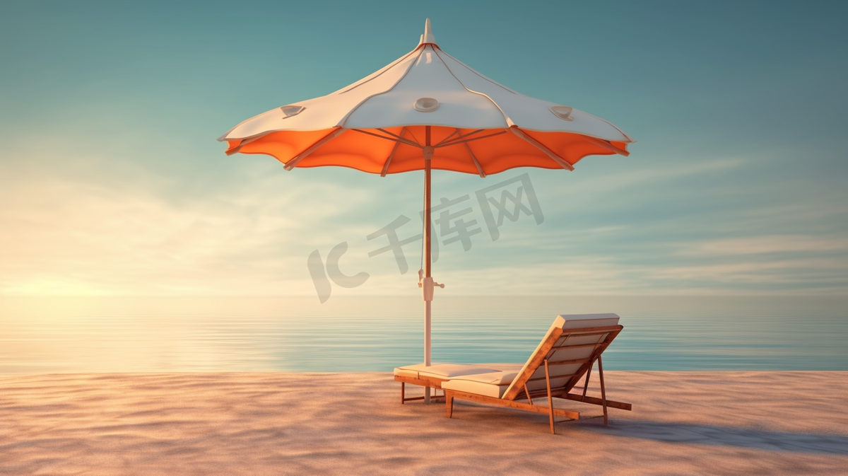 夏天夏季夏日摄影图配图旅游旅行度假太阳伞沙滩大海海洋海边假期图片