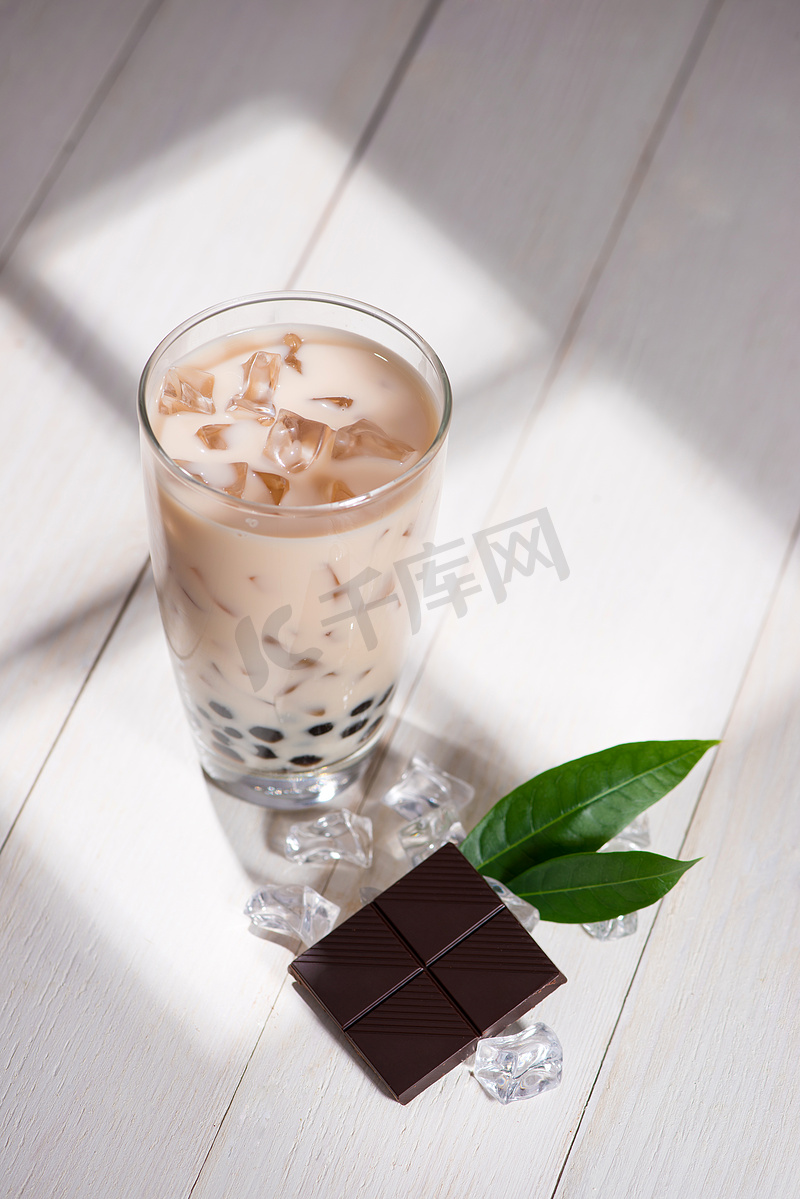 珍珠的自制巧克力奶茶图片