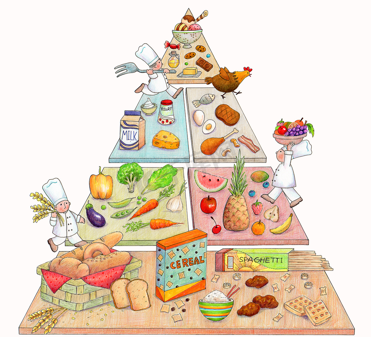 可爱的食物金字塔图片