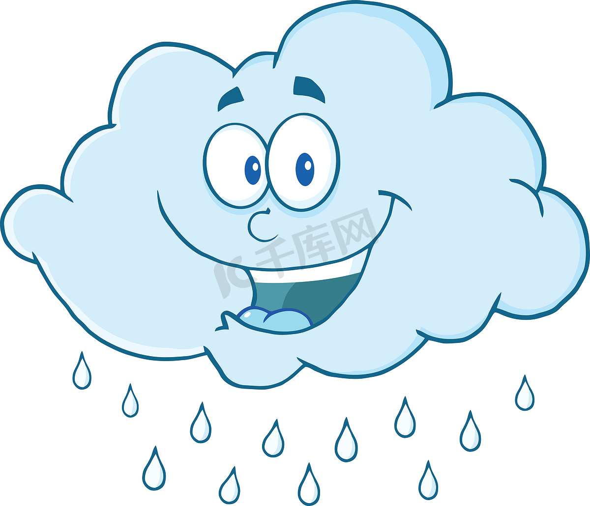 云下雨卡通吉祥物图片