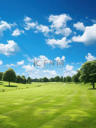 公园干净的草坪蓝色天空13