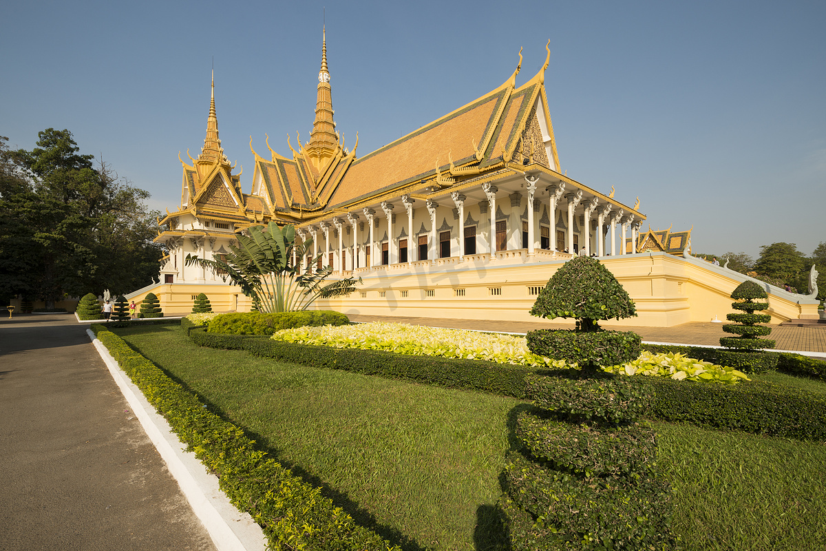 寺庙和花园金边柬埔寨印度支那亚洲图片