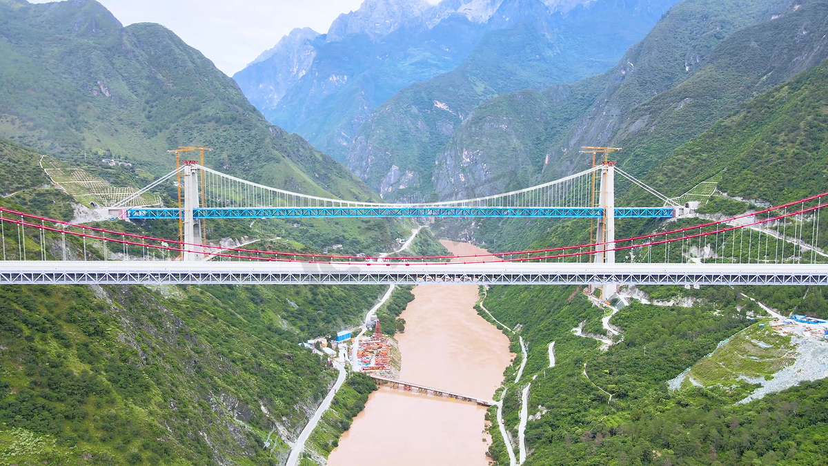 航拍云南金沙江大桥中国基建图片