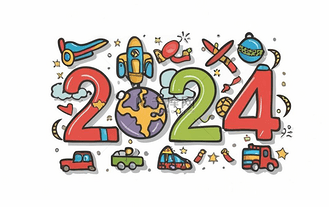 创意潮流数字2024新年2024背景14