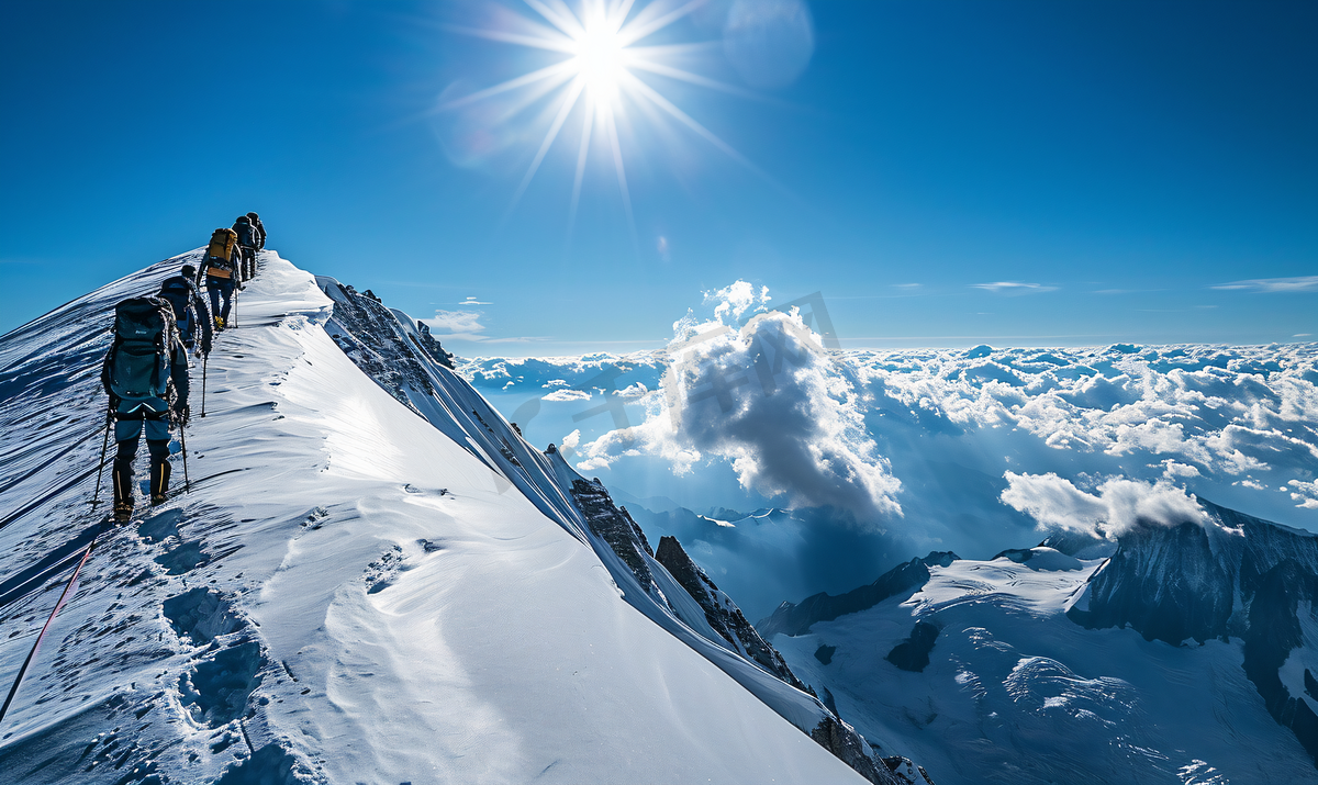 雪山人物攀爬登山企业文化励志摄影图10图片