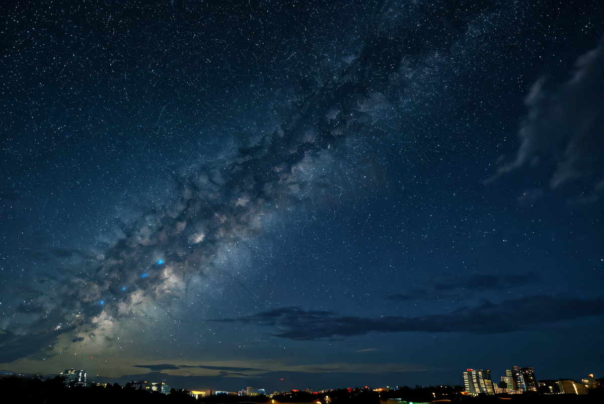 夜晚浩瀚的蓝色星空摄影图8图片