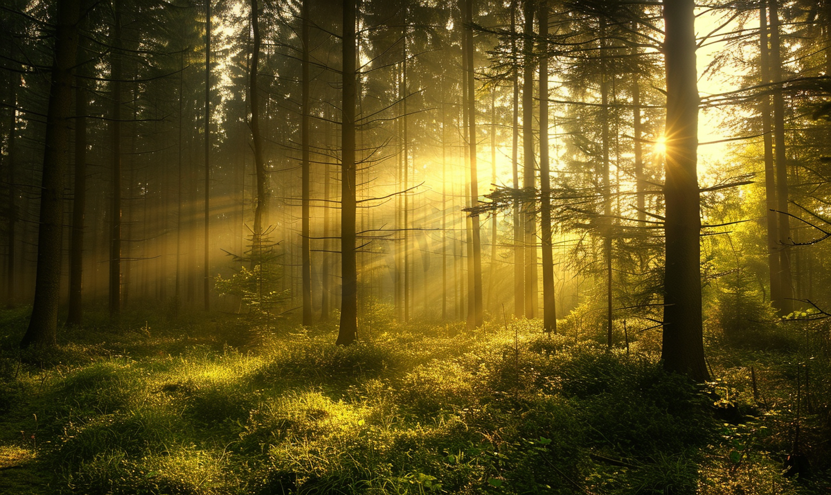 自然风景在森林的早晨图片