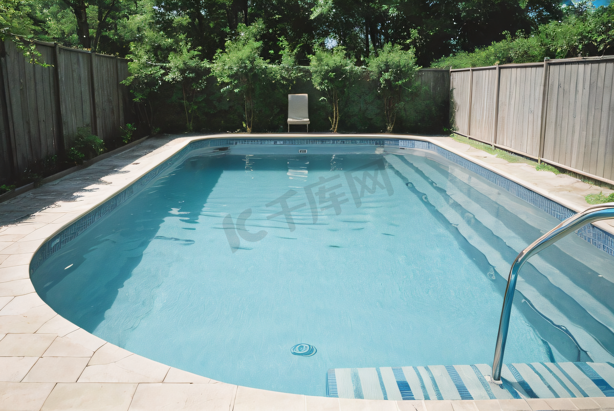 夏季清凉蓝色游泳池摄影照片6图片