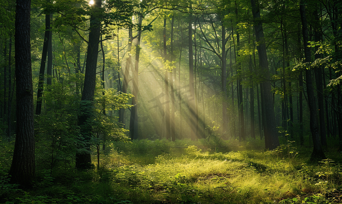 自然风景在森林的早晨图片