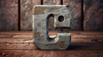 竹石艺术字高清背景图片_混凝土中的 3d 分号符号是木质背景上的硬石标志