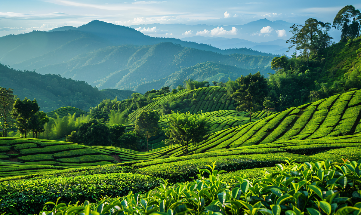 安康山，清迈，泰国的茶园图片