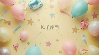 儿童节气球彩带惊喜礼物的背景4