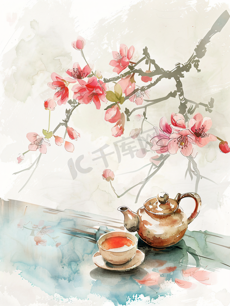 茶道中国风元素图片