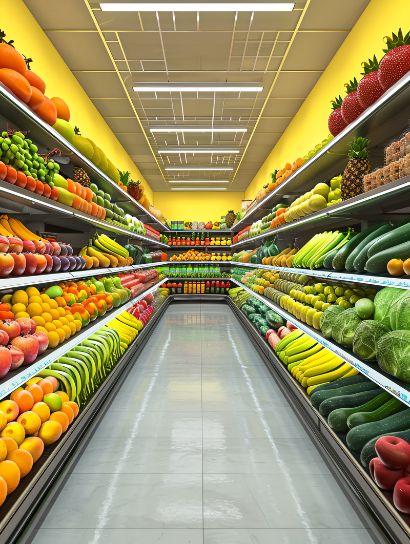 超市蔬菜区水果图片