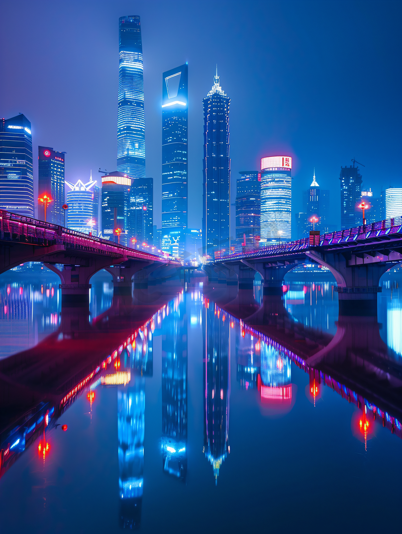 国贸桥北京CBD夜景美色图片
